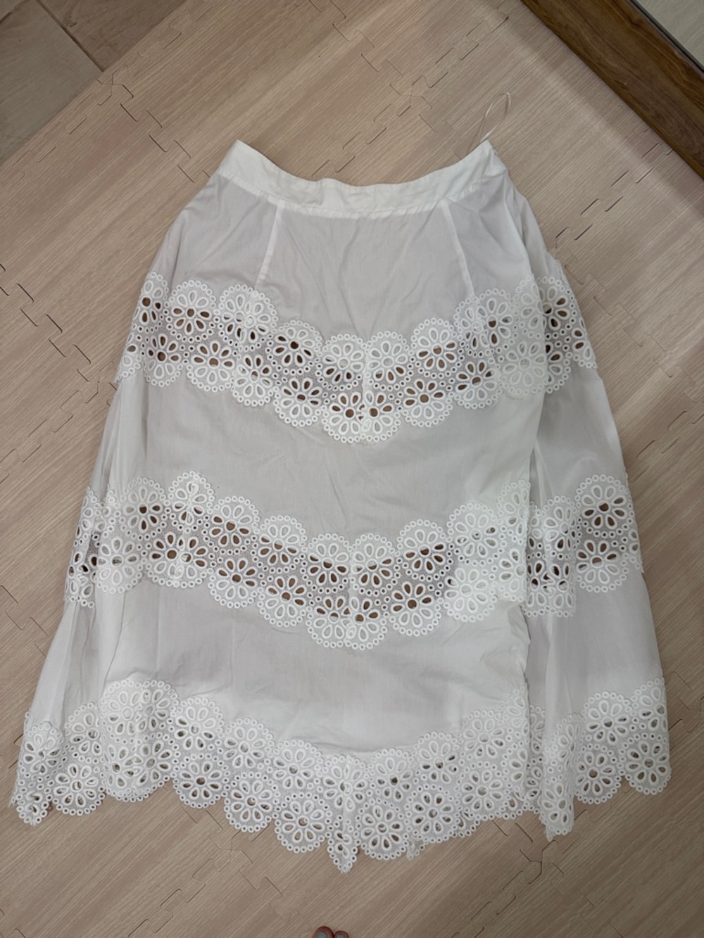 Lucy Paris White Eyelet Lace A-Line Skirt - Picture 2 of 5